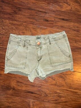 BKE Women's Olive Green Denim Cutoff Shorts 28